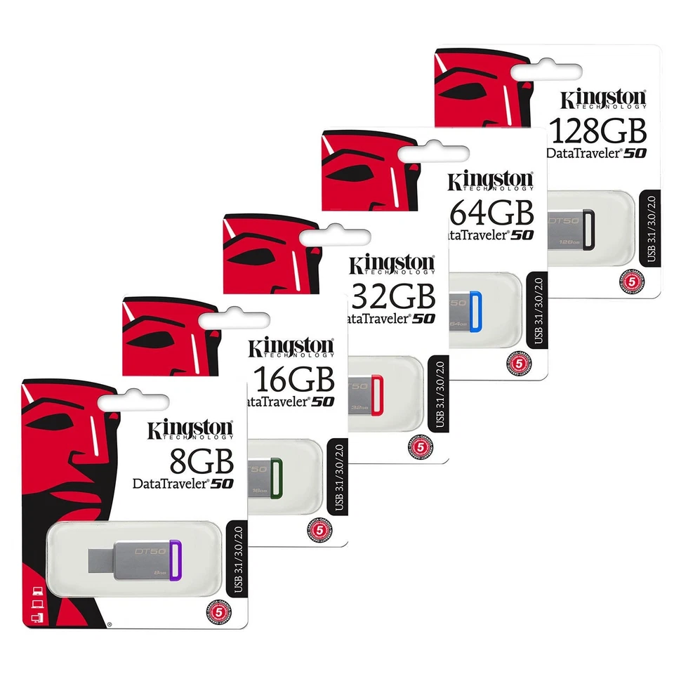 Memory Stick Kingston DataTraveler DT50 8GB/16GB/32GB/64GB/128GB USB 3.0 3.1-Reino Unido
