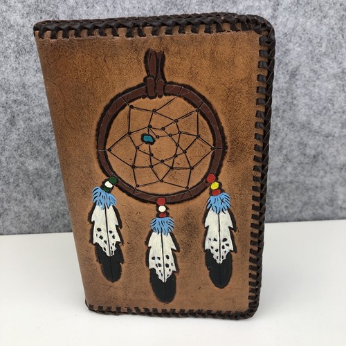 Scouts Personal Compact Leather Organiser With Dreamcatcher Emblem Hand Crafted - Picture 3 of 10