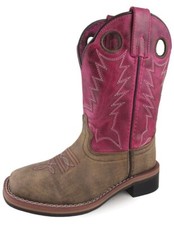 Smoky Mountain Western Boots Girls Tracie Leather Brown Pink 3920Y