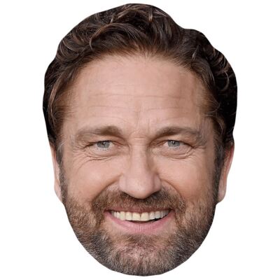 Gerard Butler (Smile) Celebrity Mask, Flat Card Face