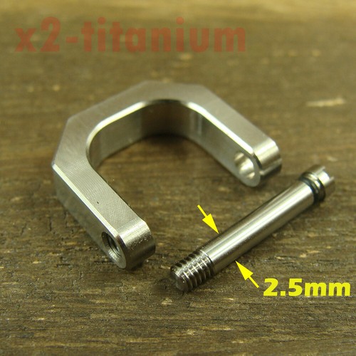 2pcs Middle Titanium Ti D / U shackles connector for Key chain EDC gear XTi230 - Picture 4 of 8