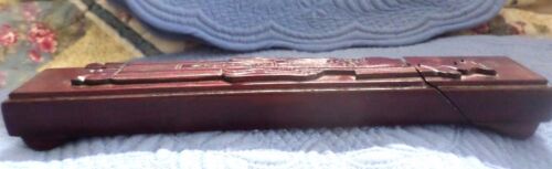 Vintage Hand Carved JAPANESE Wood Chopsticks Box Holder, Japan Asian Decor - Picture 7 of 11