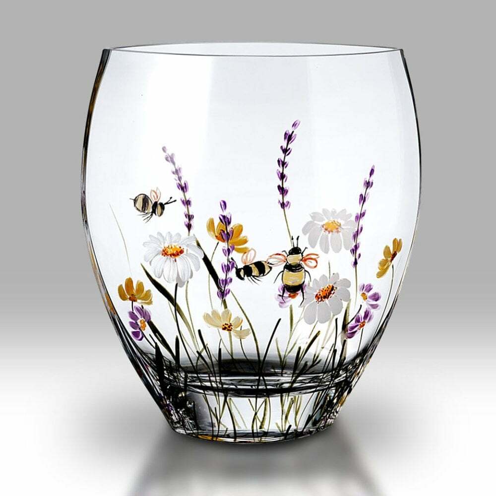 Nobile Glassware Bees & Blooms Curved Vase 21cm 2186-21