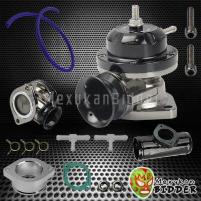 Universal Adjustable Type RS Turbo Blow Off Valve + 2.5'' BOV Flange Pipe Black