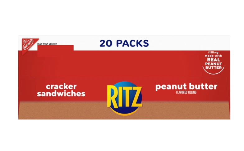 RITZ Peanut Butter Sandwich Crackers, 20 Snack Packs, 6 Crackers per Pack - Image 3 of 4
