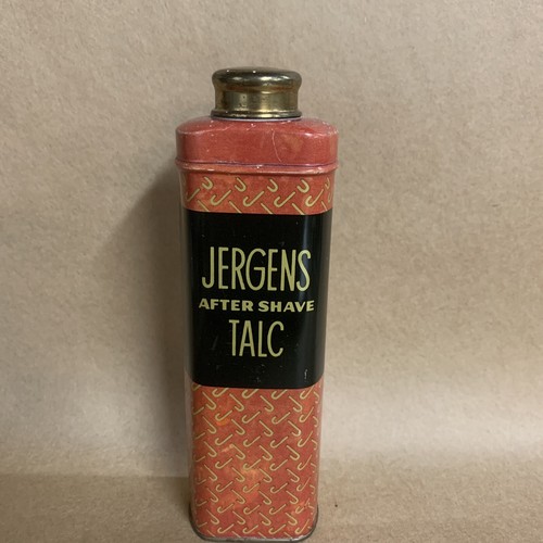 Vintage Jergens After Shave Talc Tin Andrew Jergens Co Cinn Ohio Full Shaker Nos