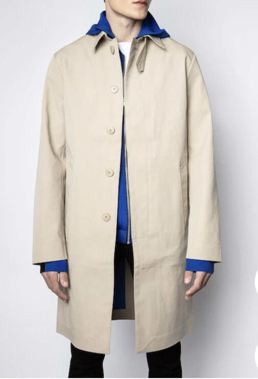 Zadig Voltaire Men s Beige 100 Cotton Martin Double Face Coat XL