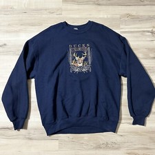 Vintage Ducks Unlimited 90s Crewneck Sweatshirt Embroidered Deer Mens XL USA