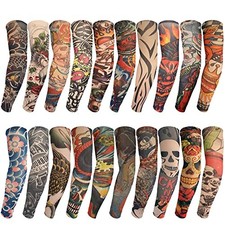 Tattoo Sleeves for Men and Women, Temporary Tattoo Arm Sunscreen Sleeves 20PCS