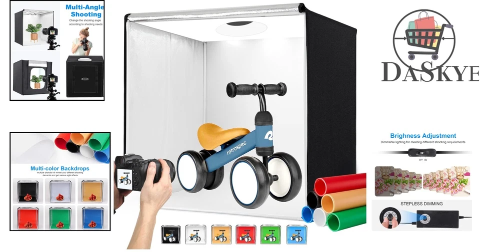 Caja de Luz Fotográfica Portátil 32" - Calidad Profesional con 6 Fondos de Color Foto 2 de 4