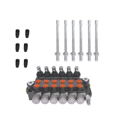 3600PSI Hydraulic Control Valve Double Acting 6 Spool 13 GPM SAE Ports New