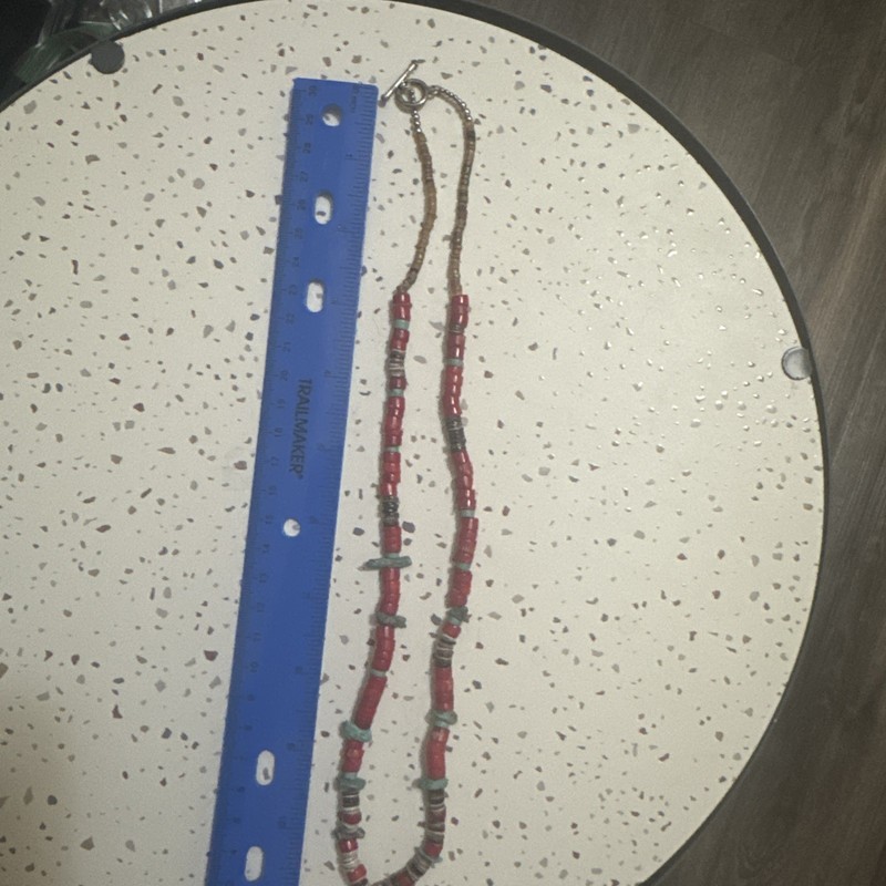 Red Coral Turquoise Heishi Necklace