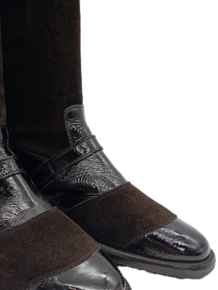 BELSTAFF Bottes à tige large Dames Botte haute T EU 37 noir style décontracté - Photo 3/4