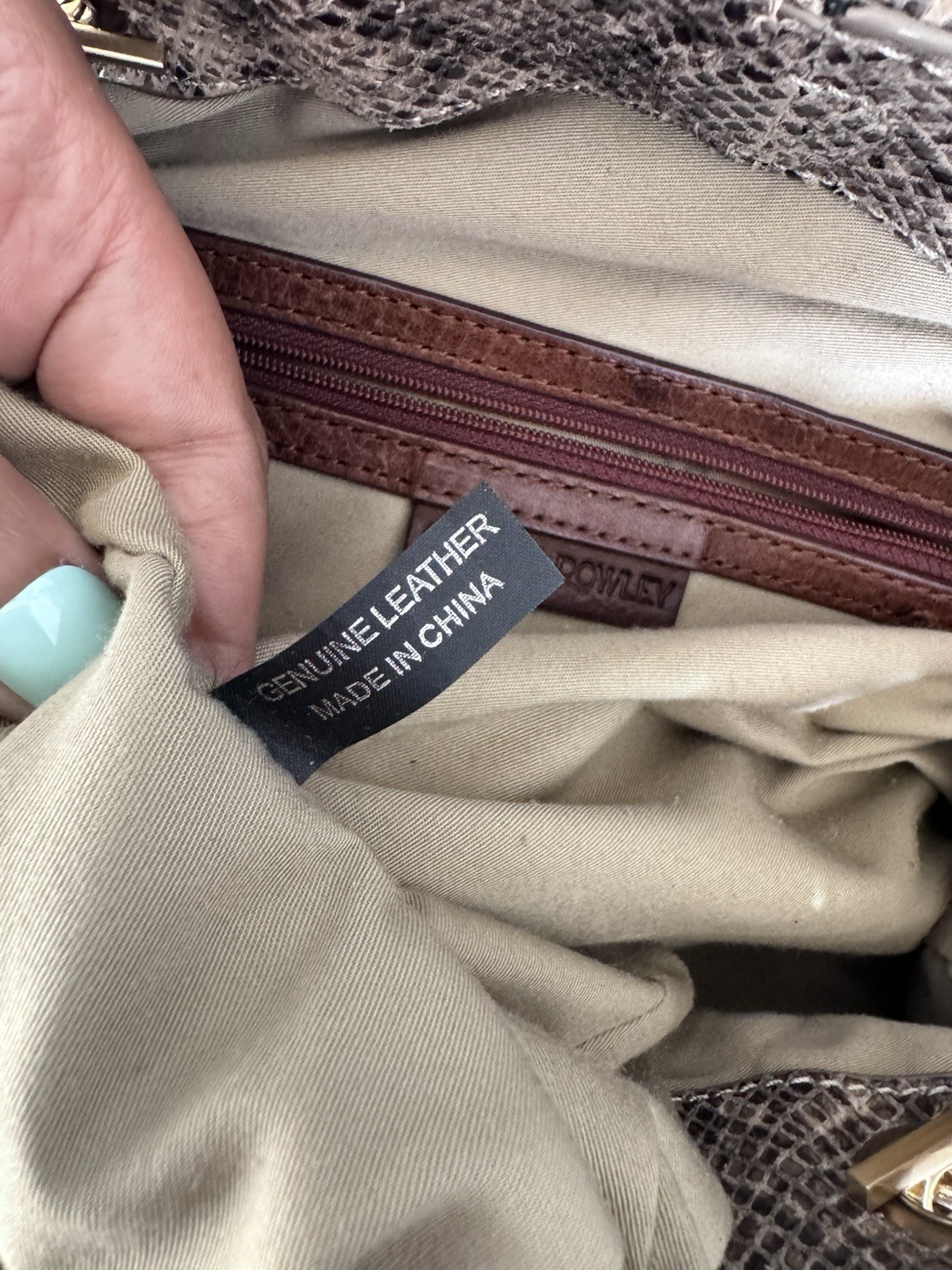 Cynthia Rowley leather python snake print Tote Bag - image 9