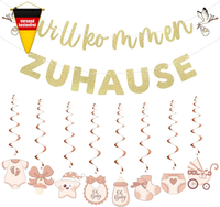 Baby MäDchen Girlande Willkommen Zuhause Rosa Glitzer FüR Babyfeste & Fotos