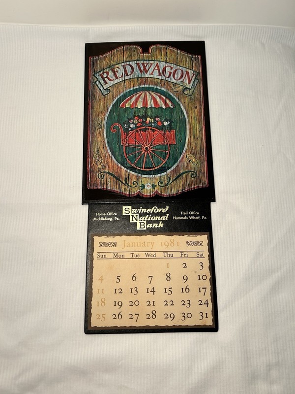 Vintage 1981 Hanging Calendar Swineford National Bank Middleburg Pa Advertising