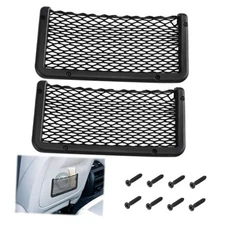 2 PCS Car Net Pocket, ABS Plastic Frame Cargo Net Storage Pockets 9 x 4.3 Inch