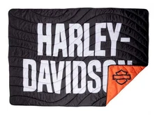 Harley-Davidson Open Bar & Shield Logo Outdoor Blanket w/ Bag, Water Resistant
