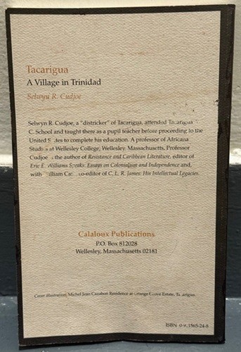 Tacarigua: A Village in Trinidad by Selwyn R. Cudjoe - Collectable, Rare - Foto 2 di 7