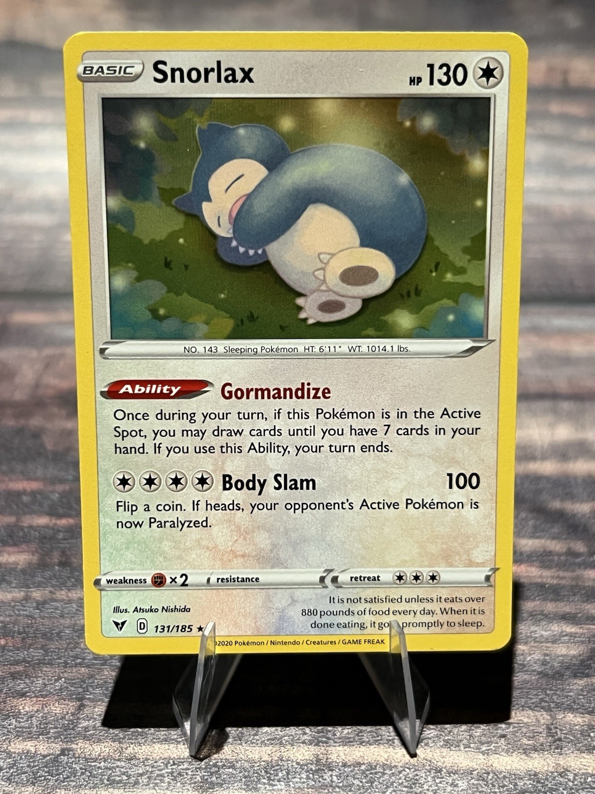 Snorlax 131/185 Holo Rare SWSH04: Vivid Voltage Pokemon Card