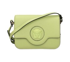Versace La Medusa Logo Plaque Citron Leather Crossbody Bag New $1625 HOT