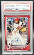2025 Bowman Chrome James Wood RC Auto Red Refractor /5 #CRA-JWO PSA 9 (0 higher)