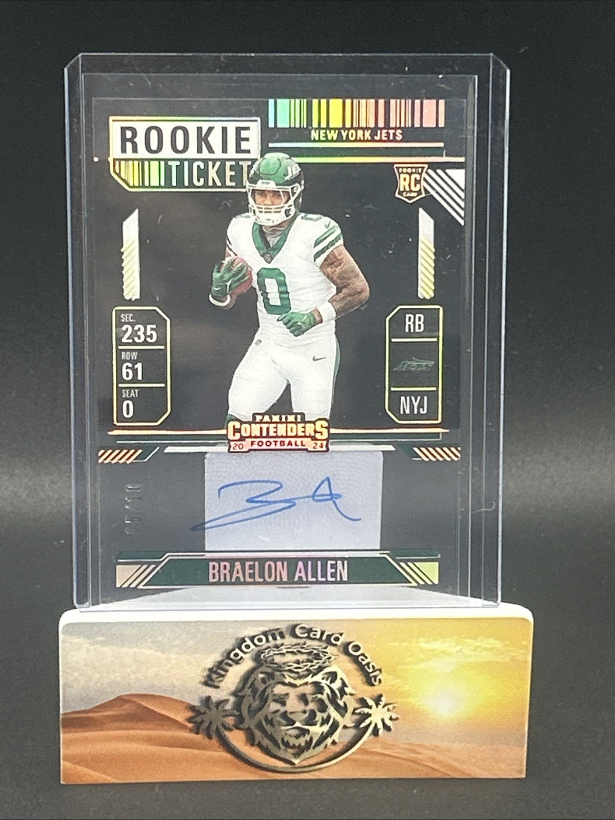 💥2024 Contenders Braelon Allen Rookie Clear Gold Ticket #115 Jets #d /10 RPS💥