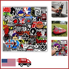 100 Pcs Rock Band Music Stickers Waterproof Vinyl Decals for Laptops Guitars