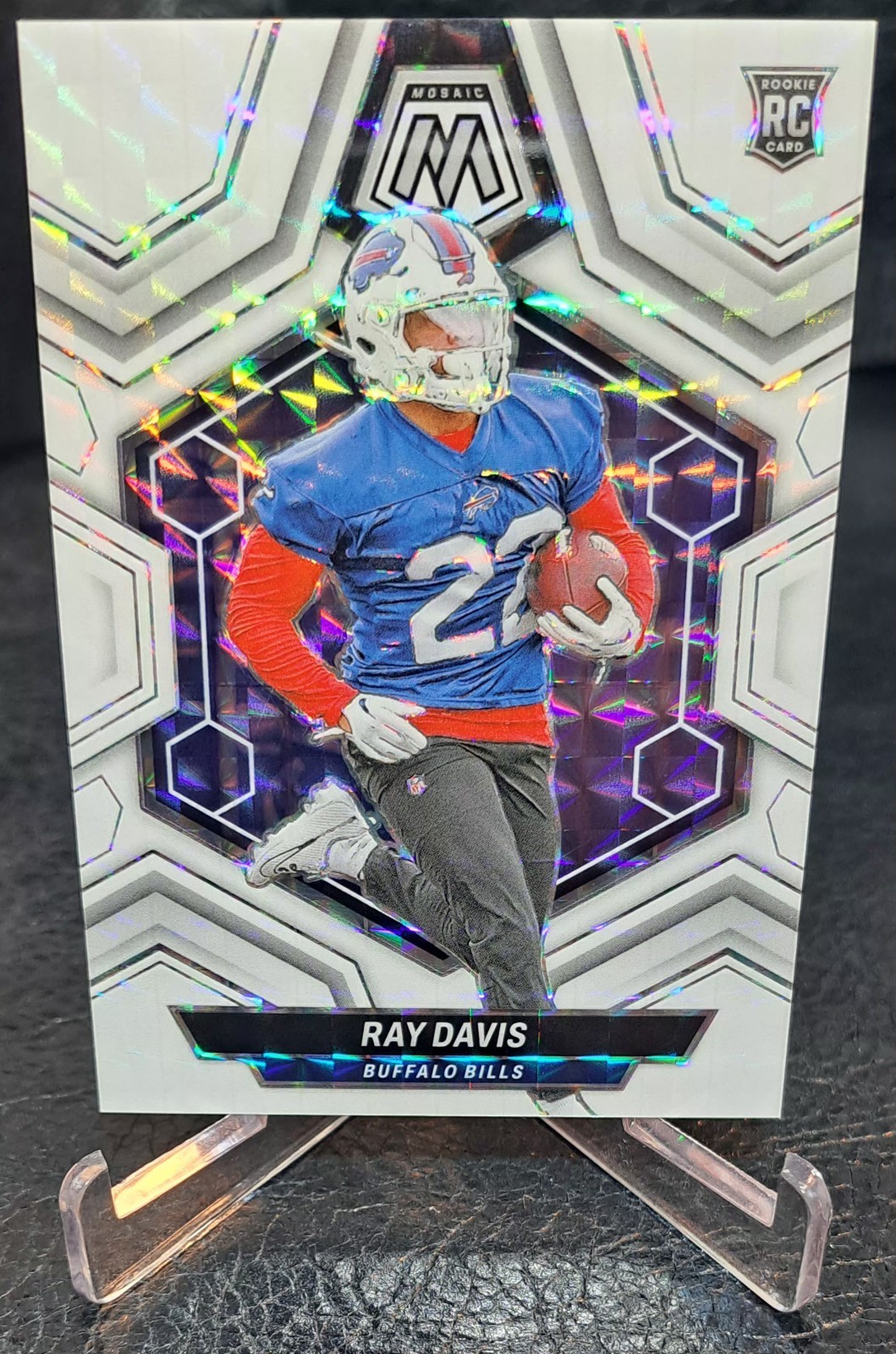 2024 Panini Mosaic - Rookies Ray Davis #387 White Mosaic Prizm /25 (RC)