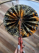 Ankara African Print Hand fan, Handheld Summer Fashion Foldable Women Hand fan