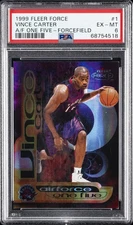 1999 FLEER FORCE AIR FORCE ONE FIVE FORCEFIELD #1 VINCE CARTER 74/150 PSA 6