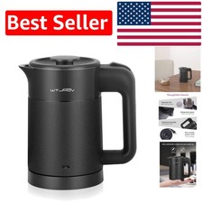 Compact 20oz Electric Kettle - 304 Stainless Steel Design with Safety Features