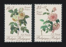 Belgium  60 Roses for a Queen  by Pierre-Joseph Redoute 2v 1990 MNH