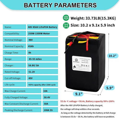BTR 48V 72V Ebike Battery Lithium 20AH/30Ah/50AH for Electric Bicycle 40/50A BMS - Picture 36 of 58