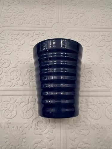 Bauer Pottery Ringware Blue 6oz 3.5 Inch Tumbler Vintage California Pottery