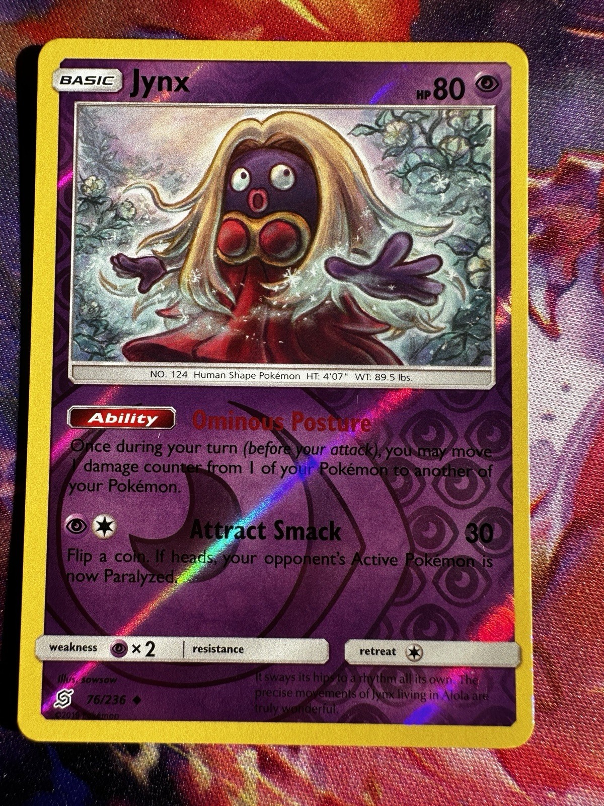 Pokemon Jynx 76/236 Sun & Moon Unified Minds Reverse Holo Uncommon TCG