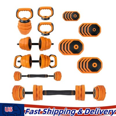Dumbbell 44 Lb Free Weights Set Barbell Kettlebell Push Up Stand for Home Gym