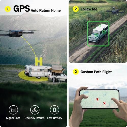 GPS Drohne mit Kamera 4,5" LCD Bildschirm Fernbedienung, FPV Drohnen mit Profess... - Bild 4 von 6