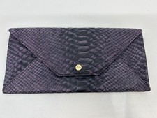 Abas Lavender Reptile Leather Clutch Organizer Wallet USA