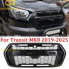 Glossy Black Front Grill For 2019-2024 2025 Ford Transit MK8 Grille Raptor Style