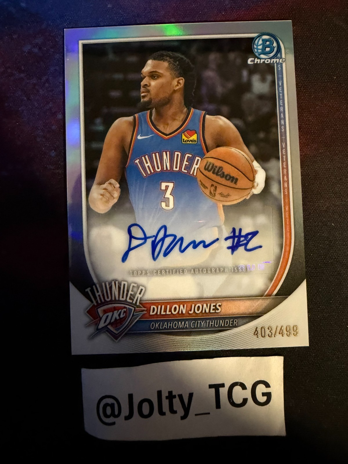 2025-26 Bowman Chrome Dillon Jones #BCA-DJ Refractor Auto /499