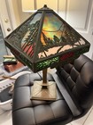 Over a Century Old, Patina'ed Brass, Stained Glass Unsigned Tiffany Lamp. — photo 6