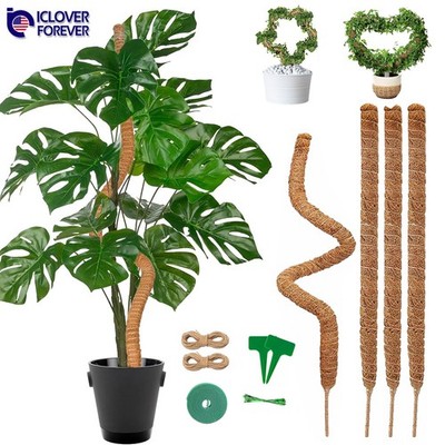 4PCS Bendable Moss Poles 28'' Coir Support Sticks for Monstera Climbing Plants