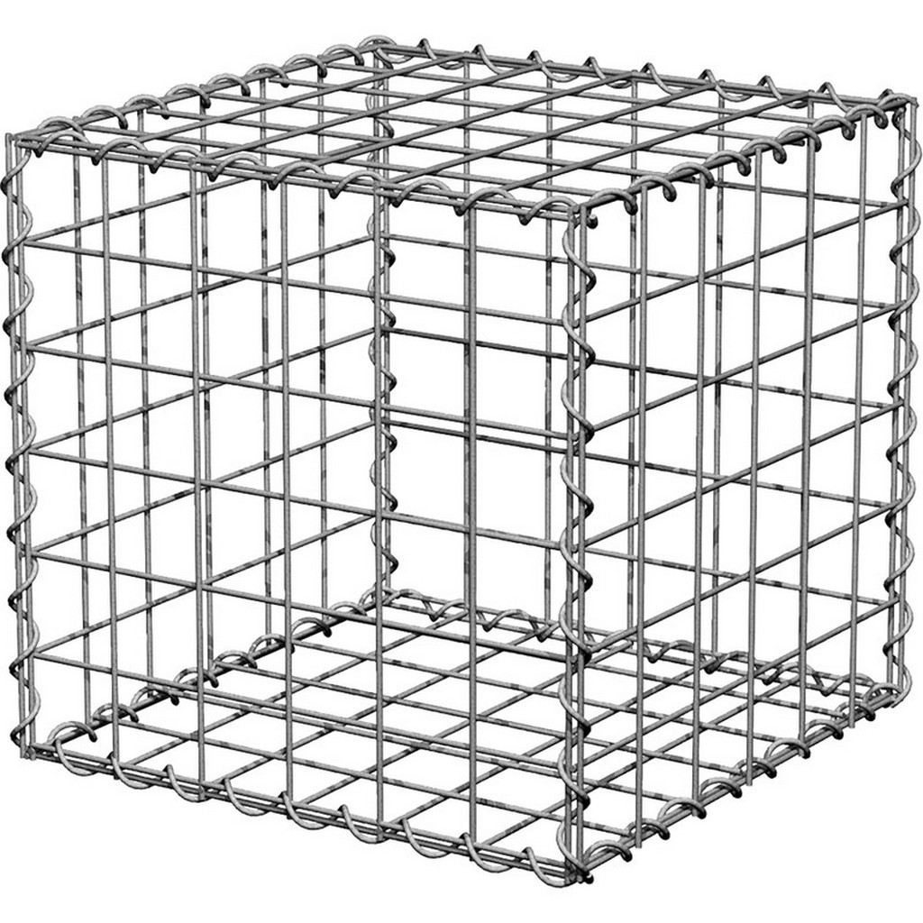 PowaPost Galvanised Landscaping Cube Wire Gabion Basket 450 x 450 x 450mm