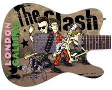 The Clash Paul Simonon Signed Custom Graphics Guitar