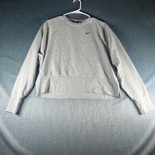 Nike Dri-Fit Women's Sweatshirt SizeM Gray Long Sleeve Pullover Athletic Cropped