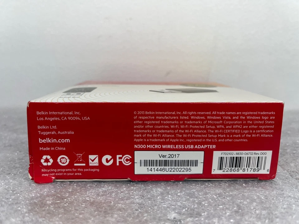 Belkin N300 F7D2102 High Performance Compact WiFi USB Adapter 300Mbps - Image 3 of 4