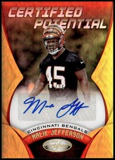 2018 Panini Certified #CPS-MJ Malik Jefferson Mirror Gold Rookie Auto #/25 E1
