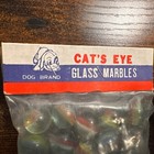 VINTAGE DOG BRAND CATS EYE 15 CT. GLASS MARBLES NOVELTY TOY KNICK KNACK TAIWAN — photo 2