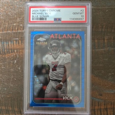 Michael Vick Jersey Match /150 2024 Topps Chrome Football #2 Falcons PSA 10